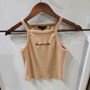 Forever 21 Naturalist Tan Ribbed Tank Top